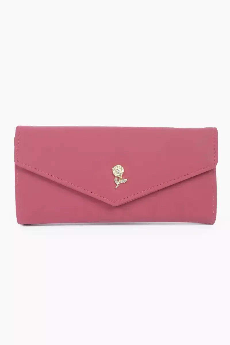 Women's Solid Hand Clutch Wallet Purse - Pink