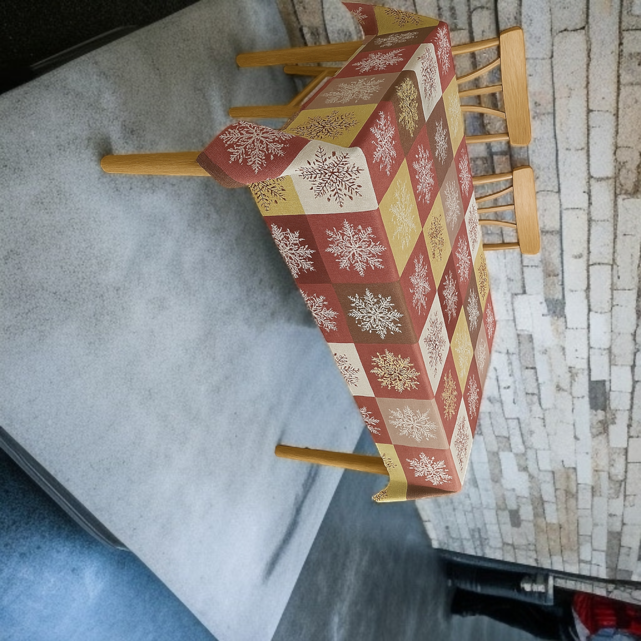 Mopak Decor 3D Printed Table Cover without Lace for 2-4 Seater (40 x 54 inches)