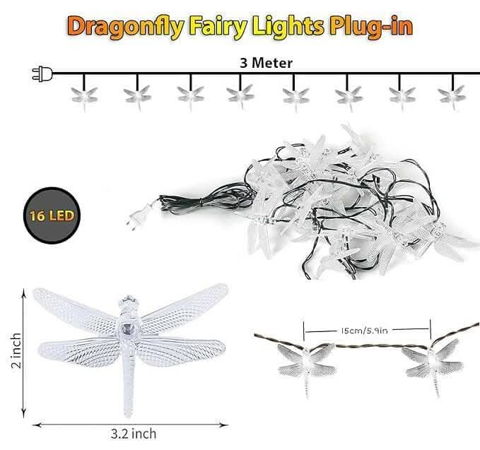 Dragon fly fairy string Led light (14 lights)