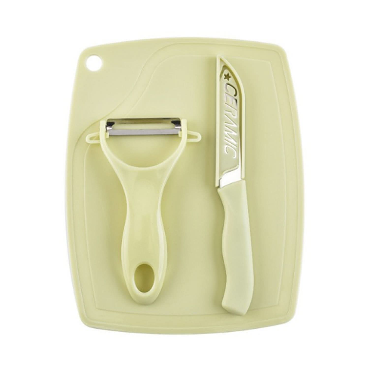 Kitchen Peeler & 3-Piece Knife Set Combo