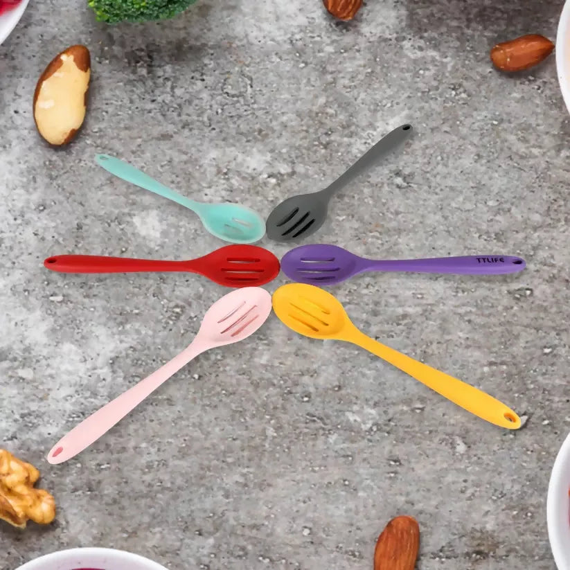 6 Pcs Silicone Cooking & Basting Spoon Set – Heat-Resistant, Non-Stick Kitchen Utensils
