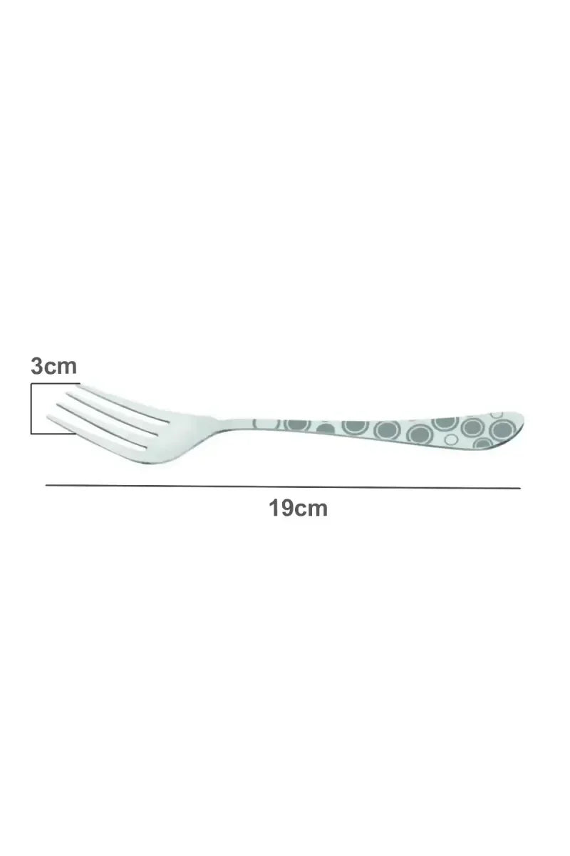 Prabha - Stainless Steel Fusion Dessert Fork Set - 19cm