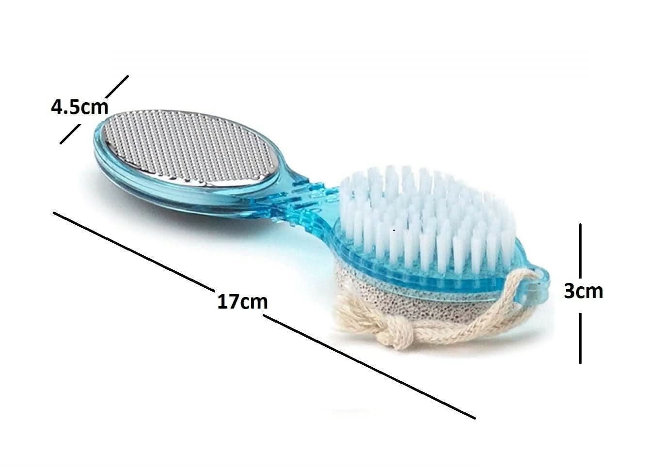 4-in-1 Pedicure Paddle Kit with Pumice Stone & Cleaning Brush (Multicolor)