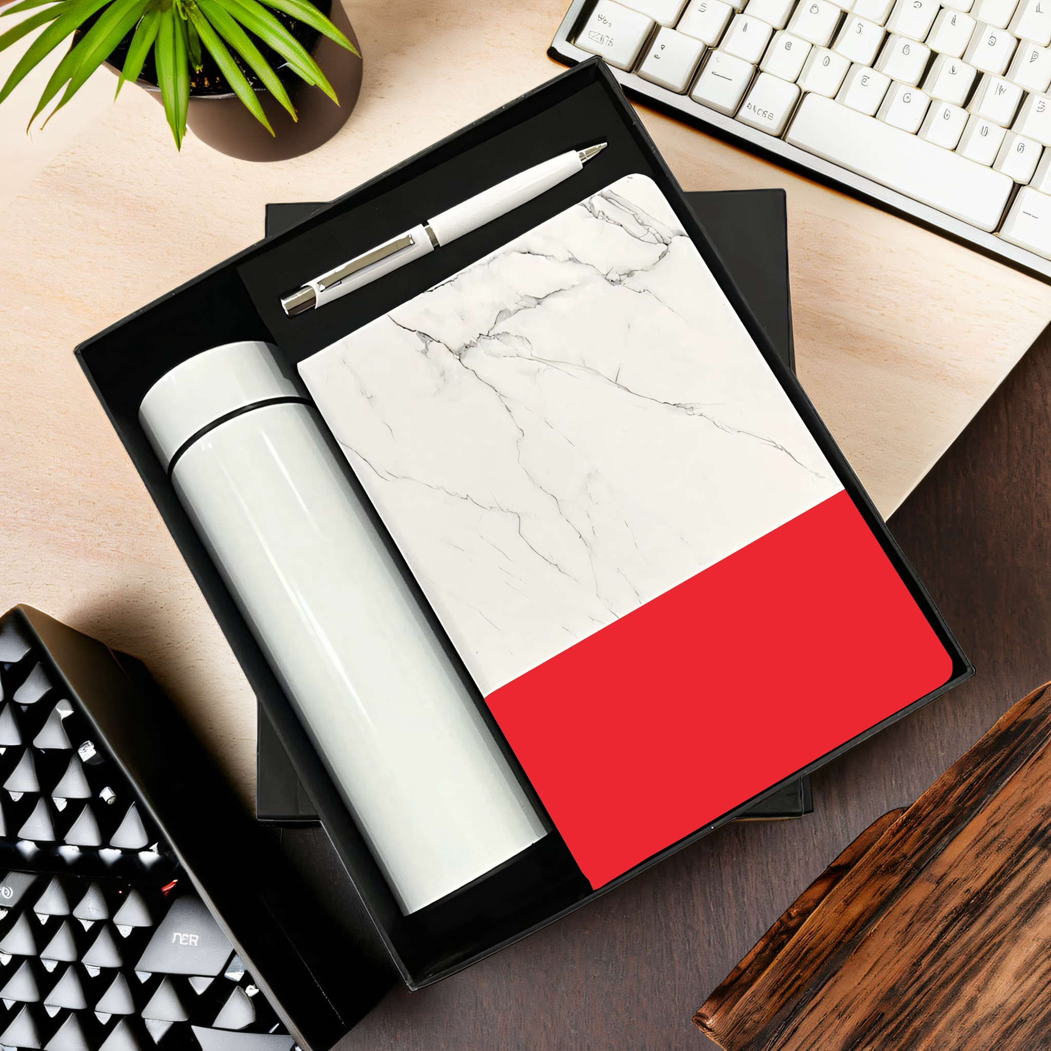 Luxury Corporate Gift: Bottle, Pen & Diary Combo