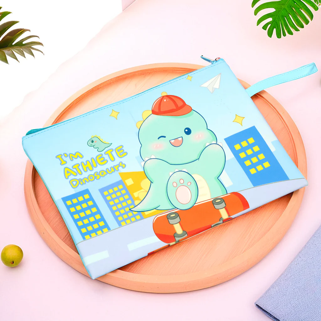 Cartoon A4 Zipper Folder Bag – Cute & Durable Organizer