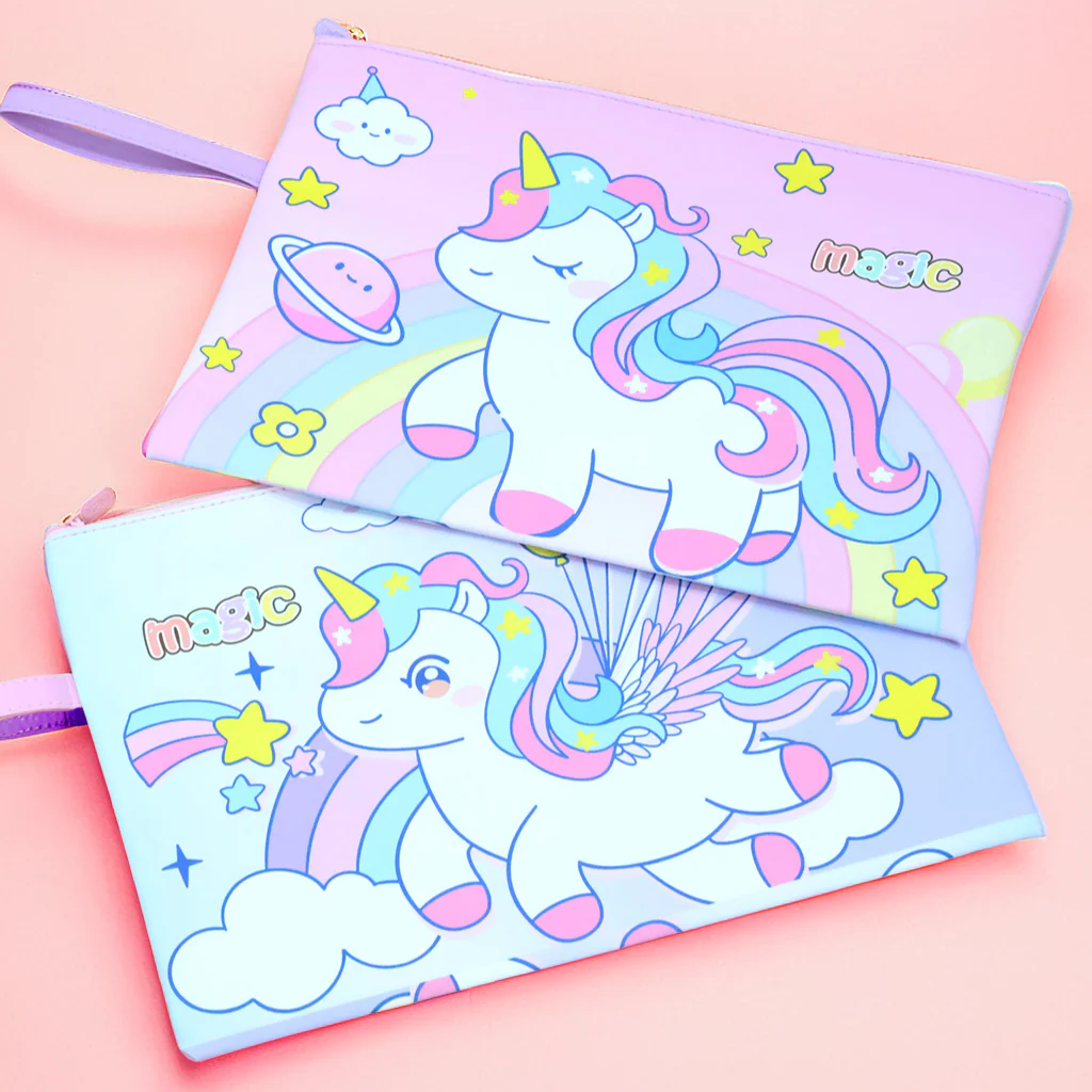 Cartoon A4 Zipper Folder Bag – Cute & Durable Organizer