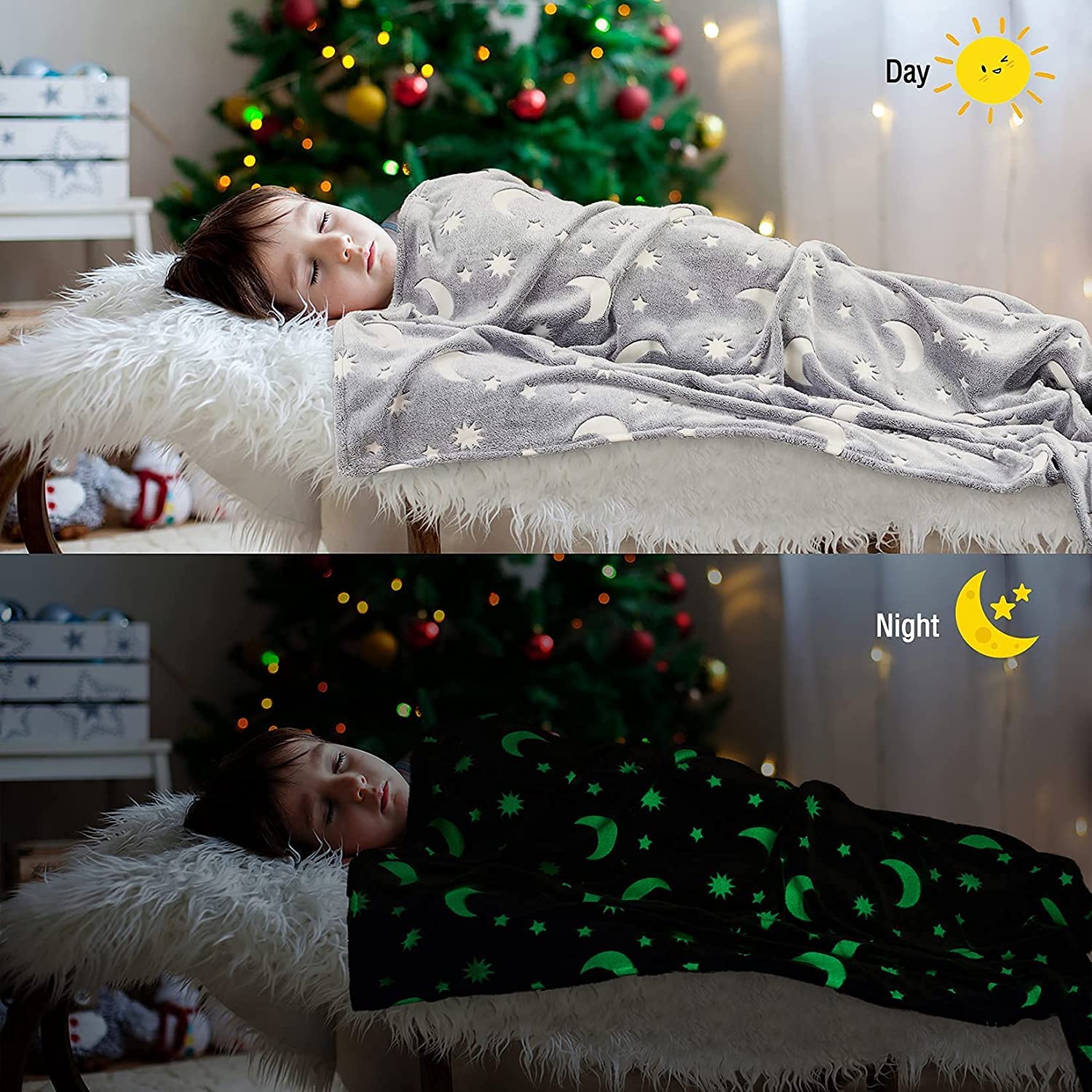 Moon Star Magic Glow in the Dark Blanket