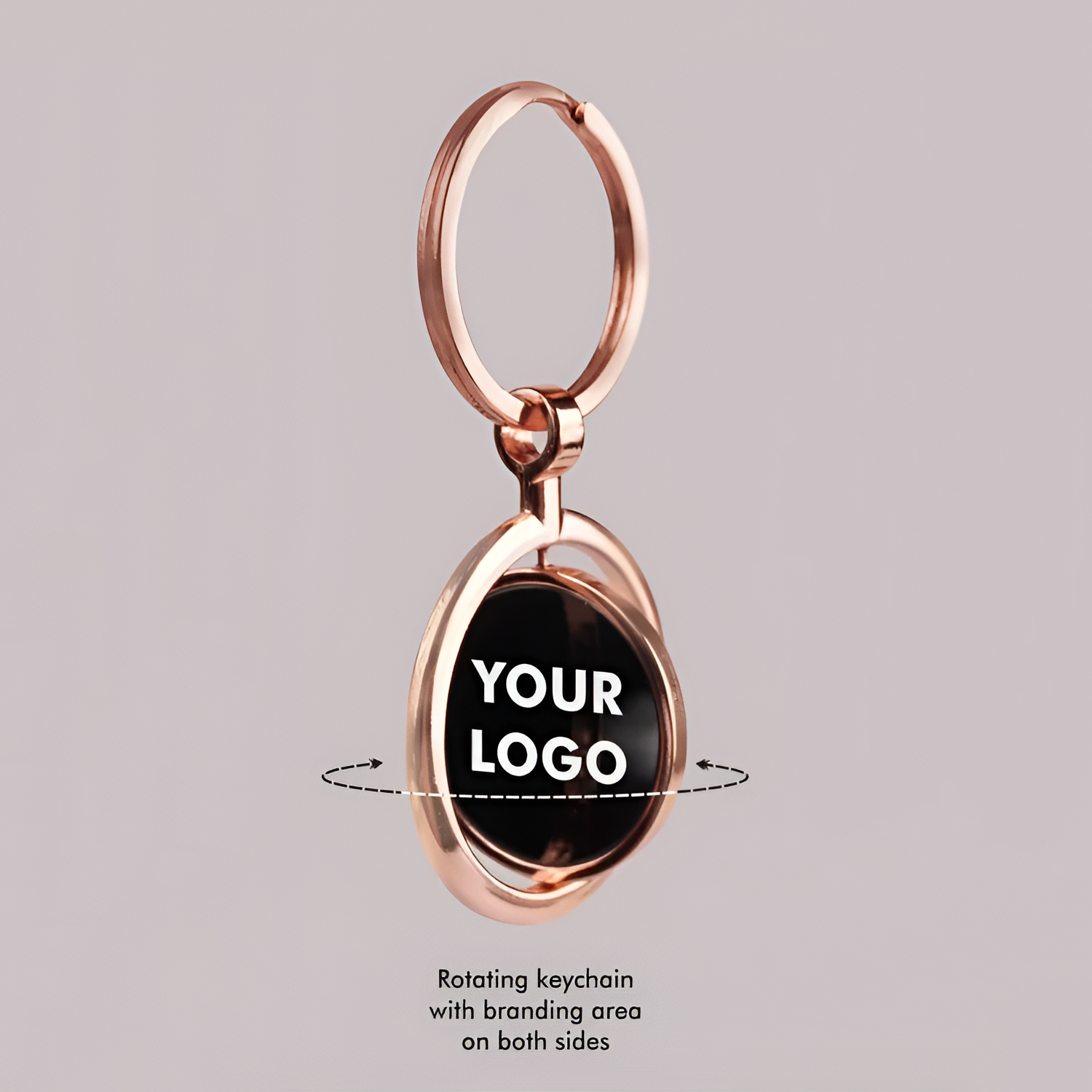 Elegant Dual-Tone Spinning Metal Keychain – Gold & Rose Gold