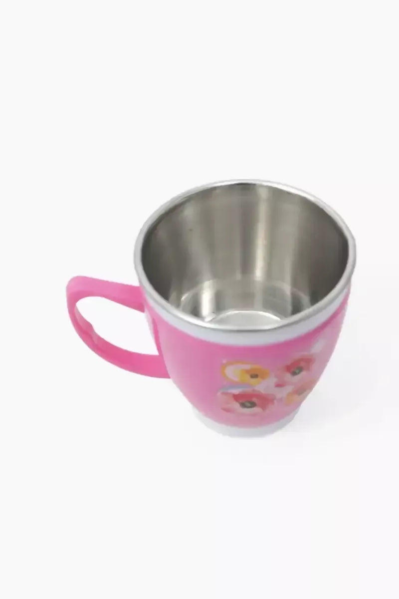 Plastic & Stainless Steel Cup, Set of 3 - 90ml (each) -pink