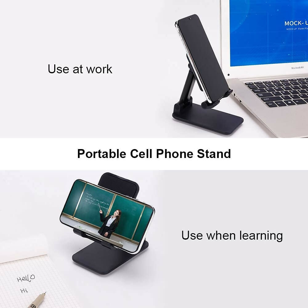 Adjustable Foldable Cell Phone & Tablet Stand Height & Angle Adjustable, Case-Friendly Dock for Phone, iPad, Kindle