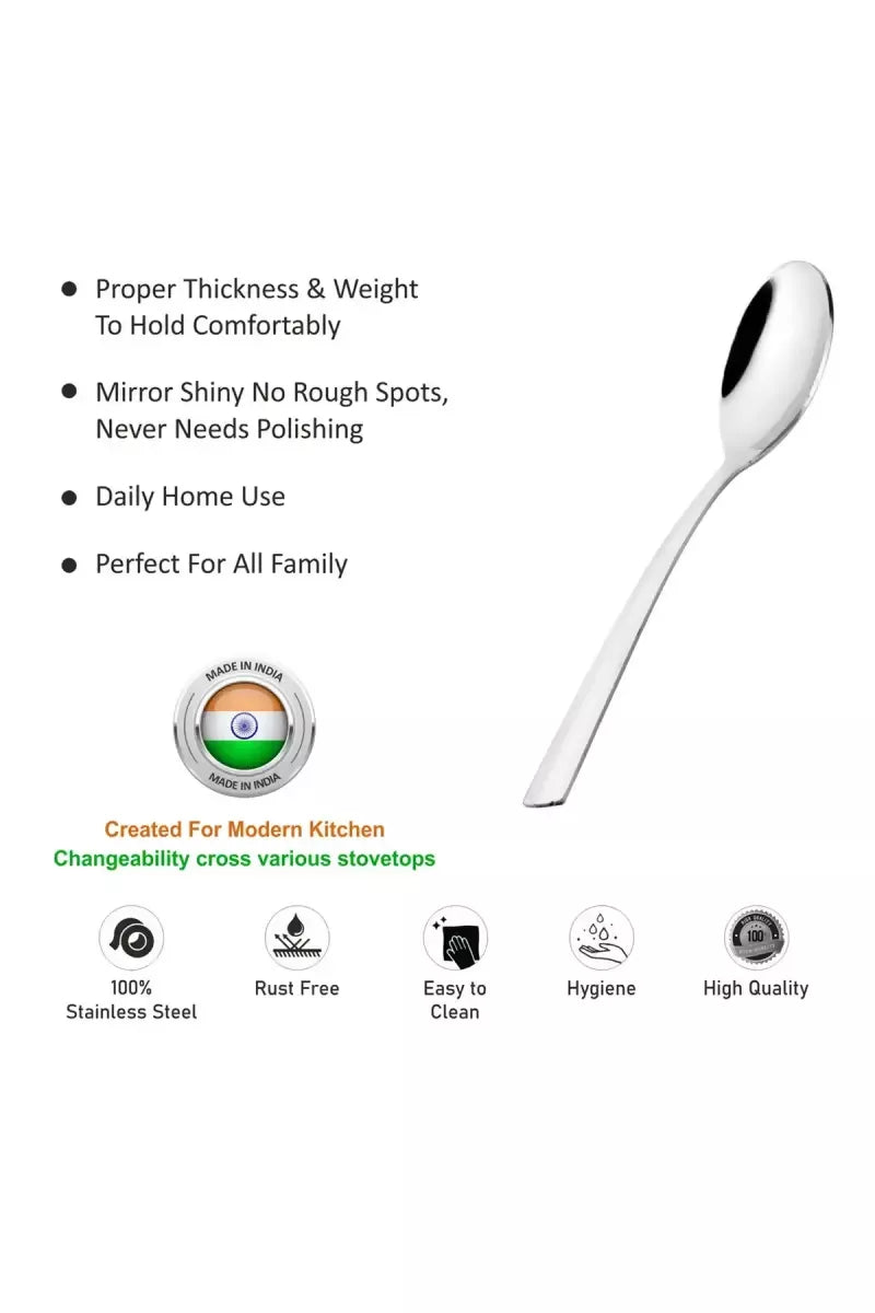 Prabha Stainless Steel Petal Baby Spoon Set - 16cm