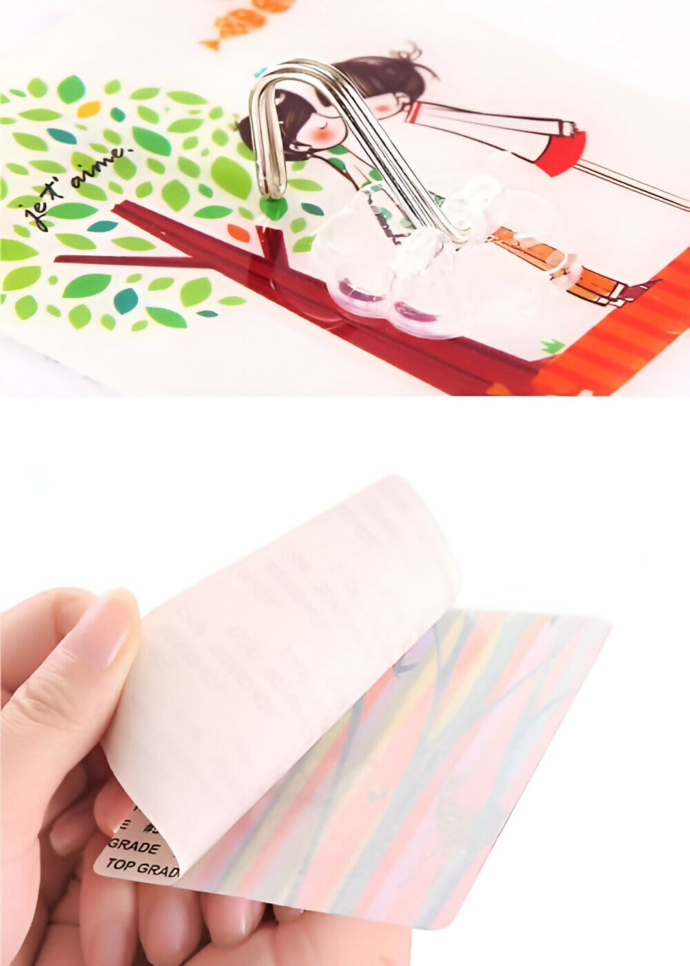 Self-Adhesive Waterproof Wall Hooks – Square Printed Design (Pack of 10, Assorted Colors)