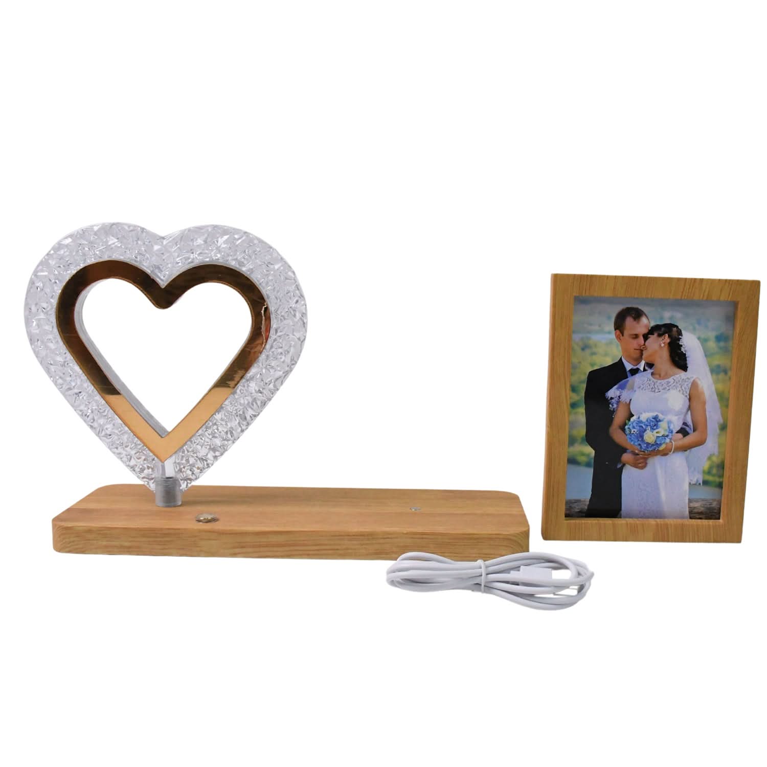 Heart Shape Cystal Led Lamp