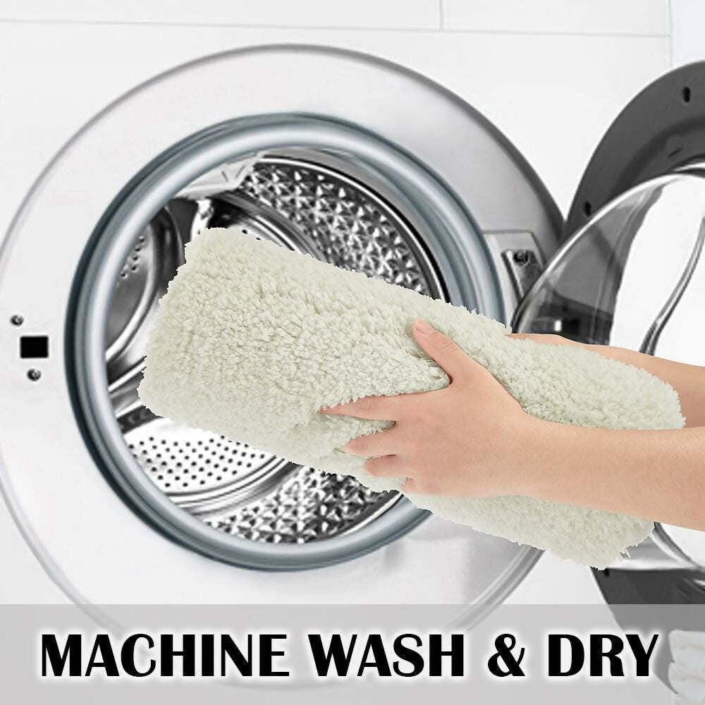 Bathroom Rug Machine Washable, Non-Slip Shaggy Mat (Ivory)