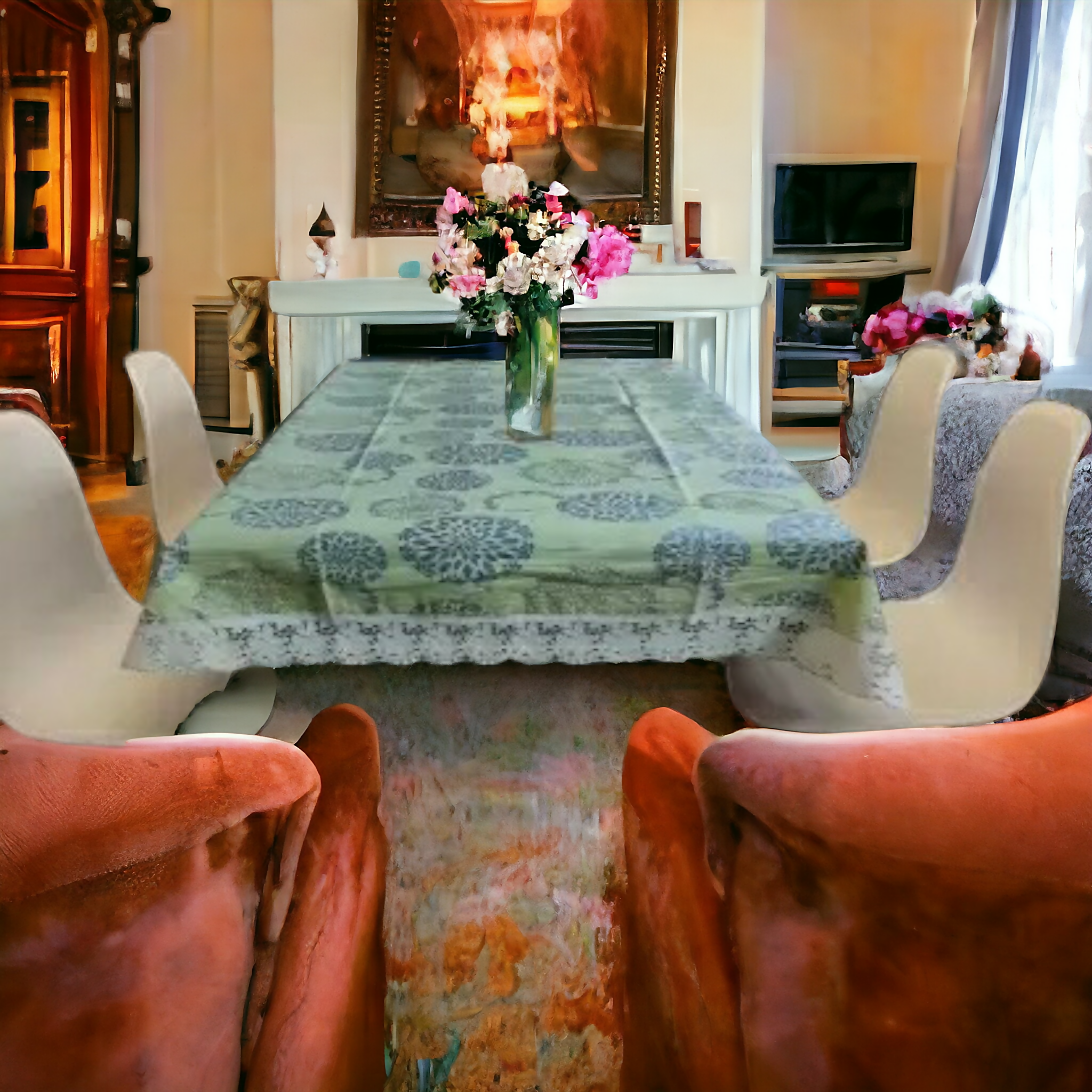 Mopak Decor Table Cloth – Elegant 3D Print (Green)