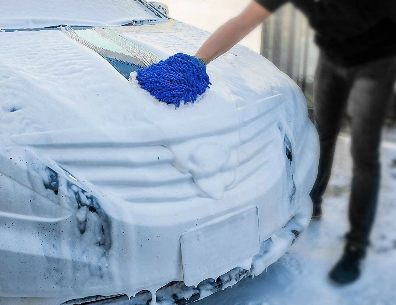 Microfiber Double Sided Dusting Cleaning Gloves Car (Random Color) Pack of 1