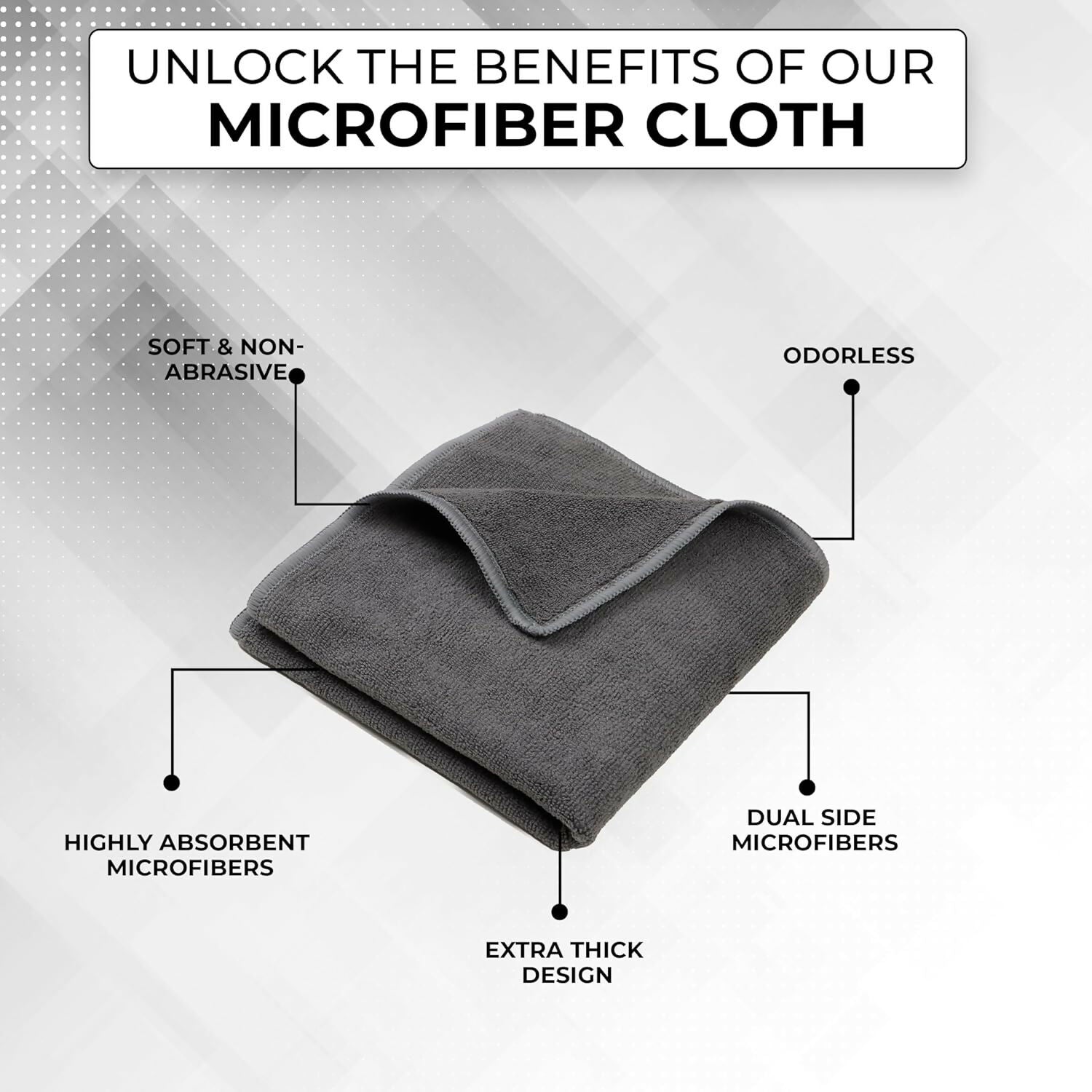 Microfiber Cloth 3pcs Pack - Random color (40cm x 40cm)