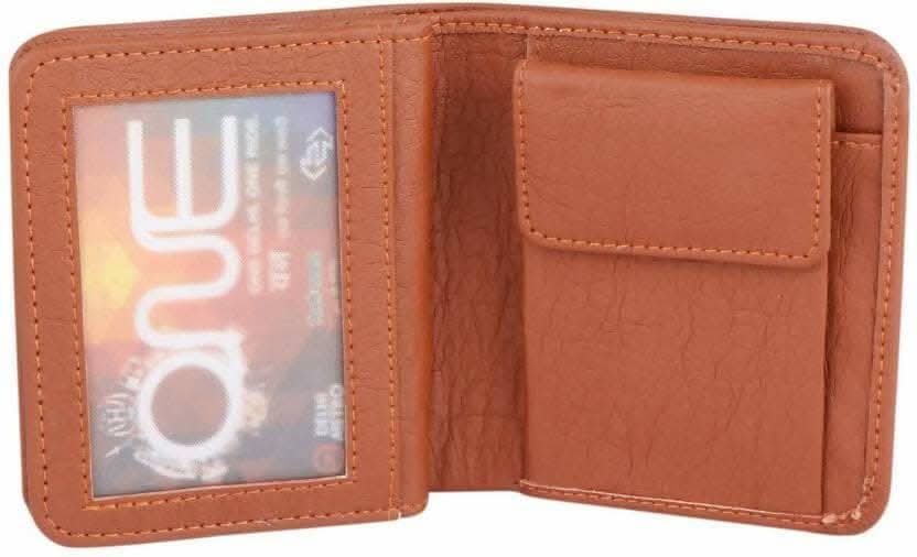 Men Casual Tan Artificial Leather Wallet (7 Card Slots)
