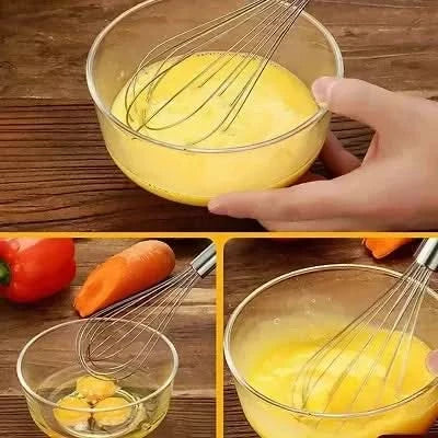 Stainless Steel Egg Beater & Hand Blender for Effortless Mixing Kitchen Baking Tool (10 Inch)
