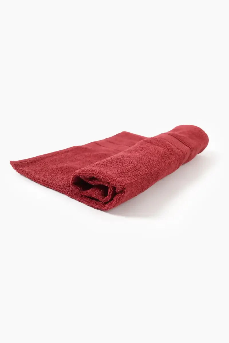 Turkish Cotton Hand Towel - Leaf Dew, 1 Pc - 40 x 60 Cm (Maroon)