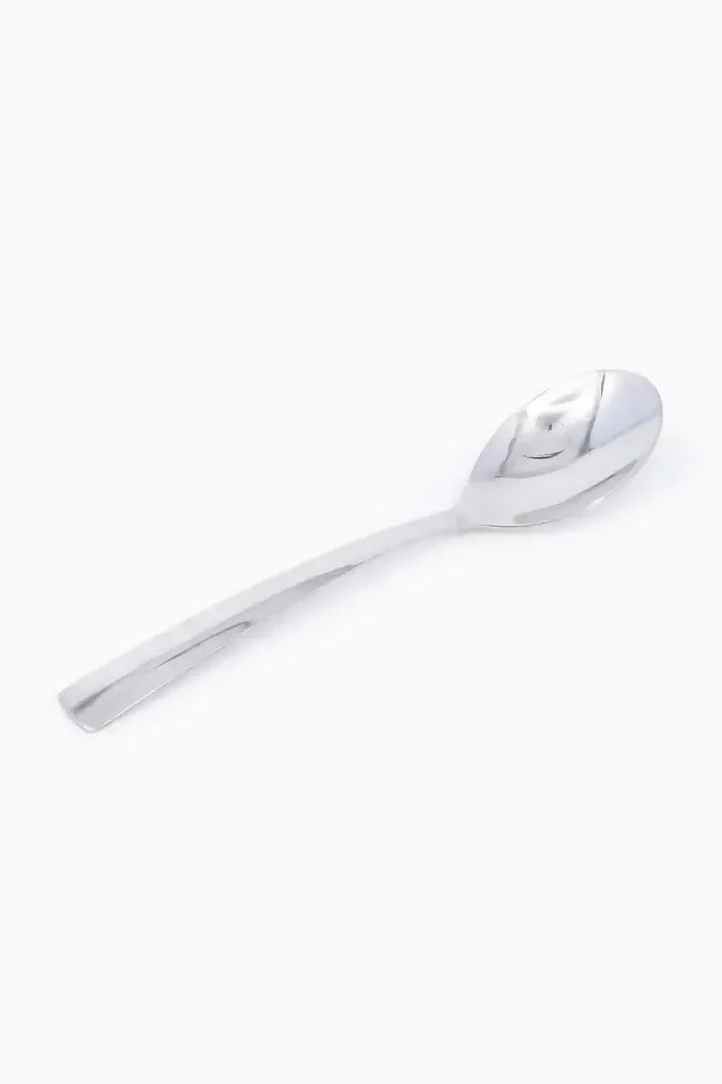 Prabha - Stainless Steel Petal Plain Dessert Spoon Set - 18cm