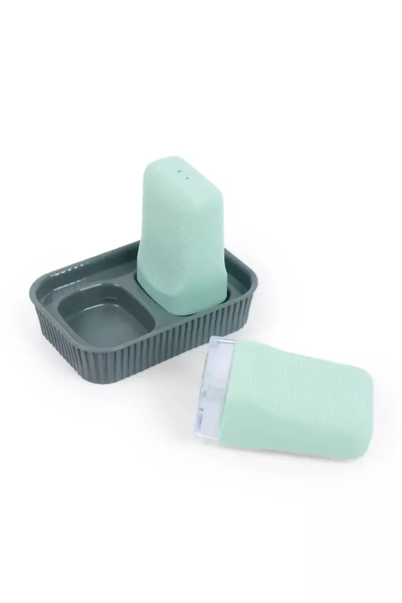 Plastic Salt & Pepper Sprinkler Set with Stand - 80ml (each)