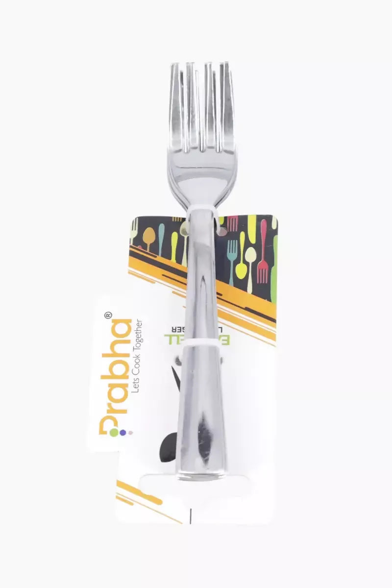 Prabha Stainless Steel Petal Plain Tea Fork Set - 14cm