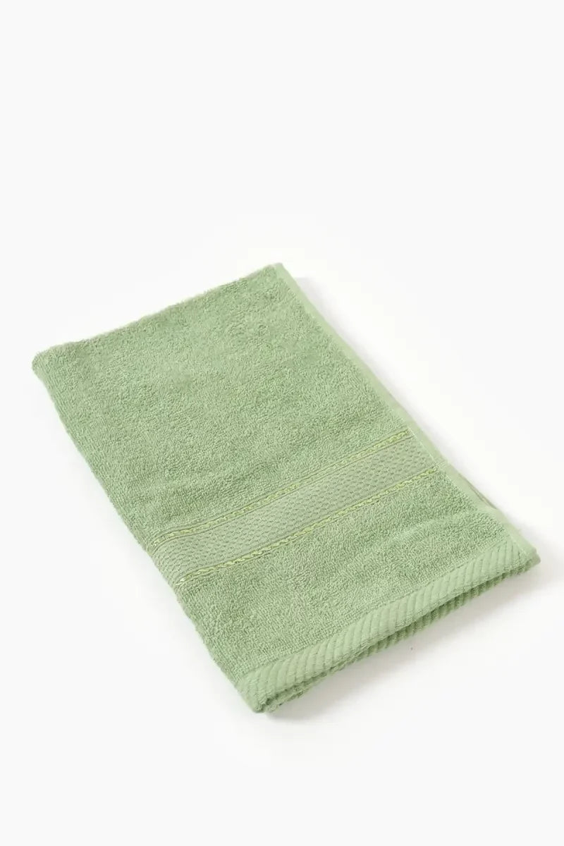 Turkish Cotton Hand Towel - Leaf Dew, 1 Pc - 40 x 60 Cm (Green)
