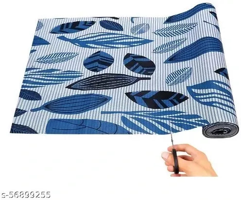 Mopak Decor Polyester Solid Fridge Mat & Cover - (Blue)