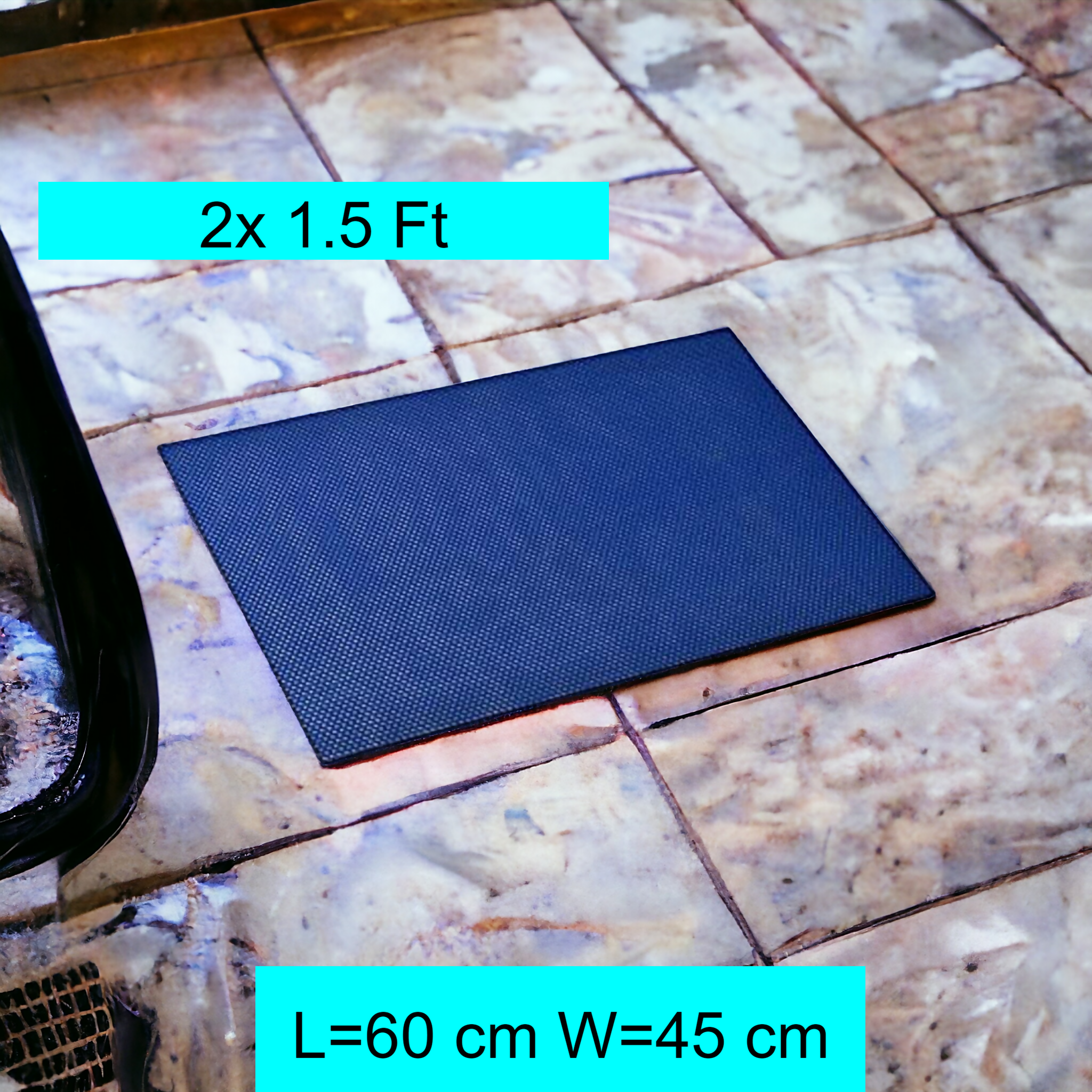 Mopak Snake Mat Blue Anti-Skid Doormat (1.5 x 2 ft)