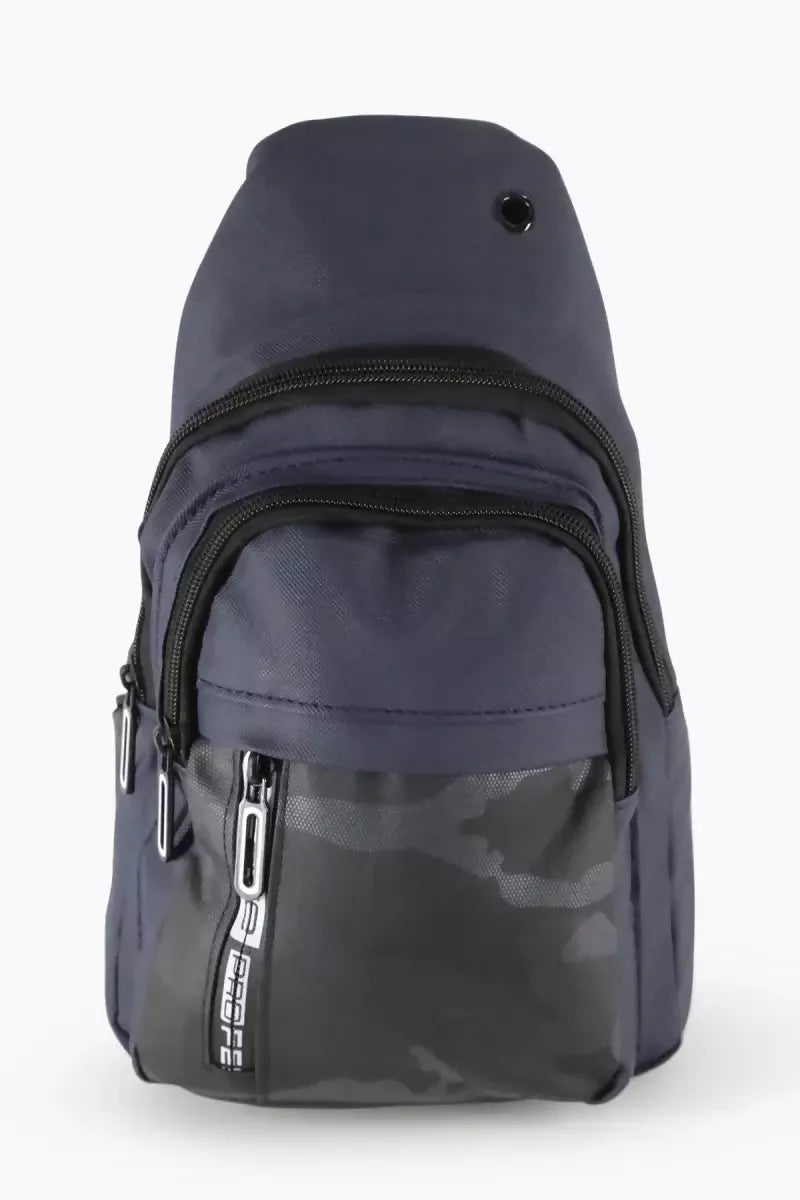 Camouflage Pattern Messenger Bag for Men - Navy Blue