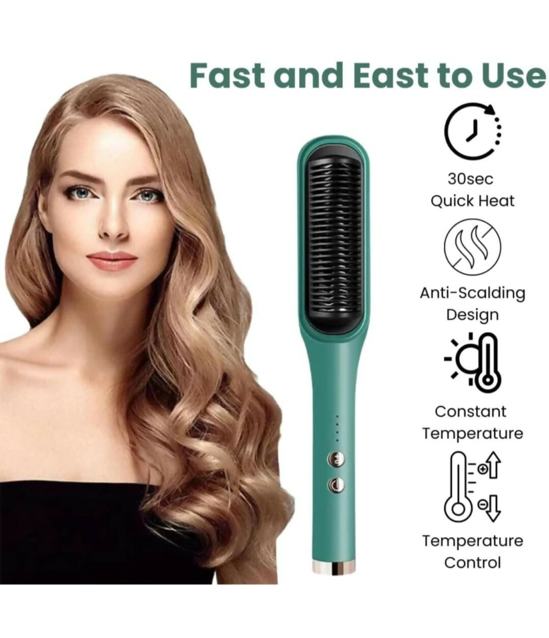 Hair Straightener Comb with Hot Brush Original 2-in-1 Styling Tool for Smooth random color