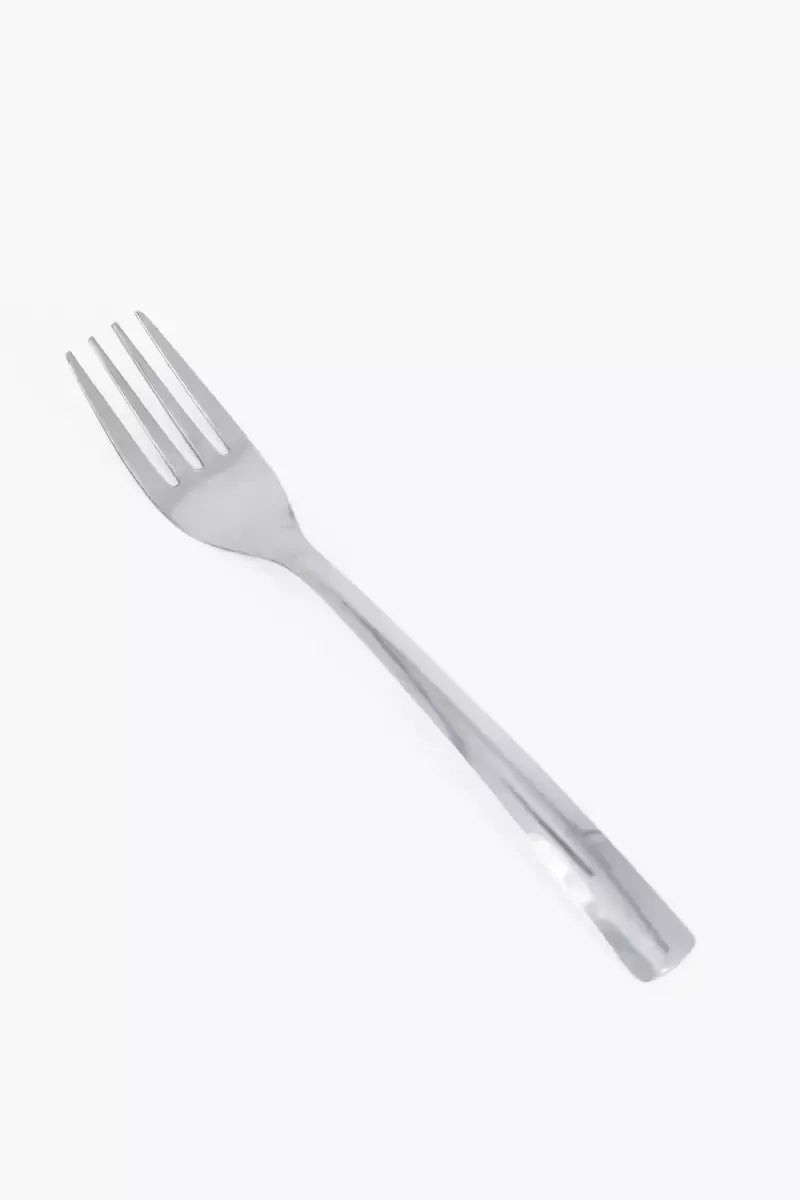 Prabha Stainless Steel Petal Dessert Plain Fork Set - 19cm