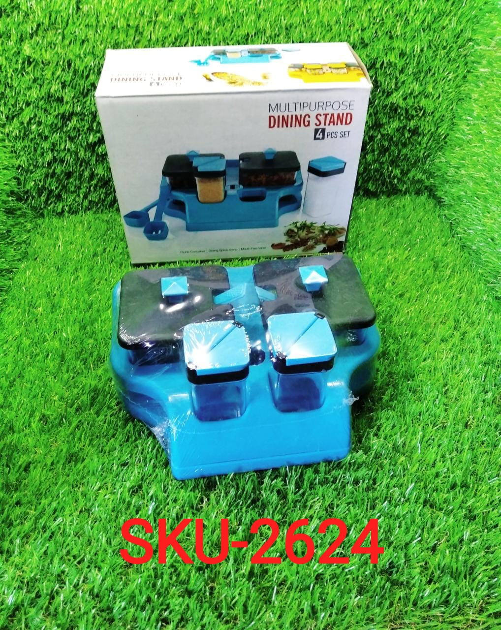 Spice & Achar Jar Set with Tray – 4 Pcs