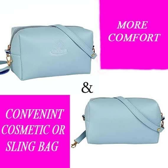 Sagiron Cosmetic Bag to Keep Very-Very Essential Things for Women/Girl (Sky Blue)