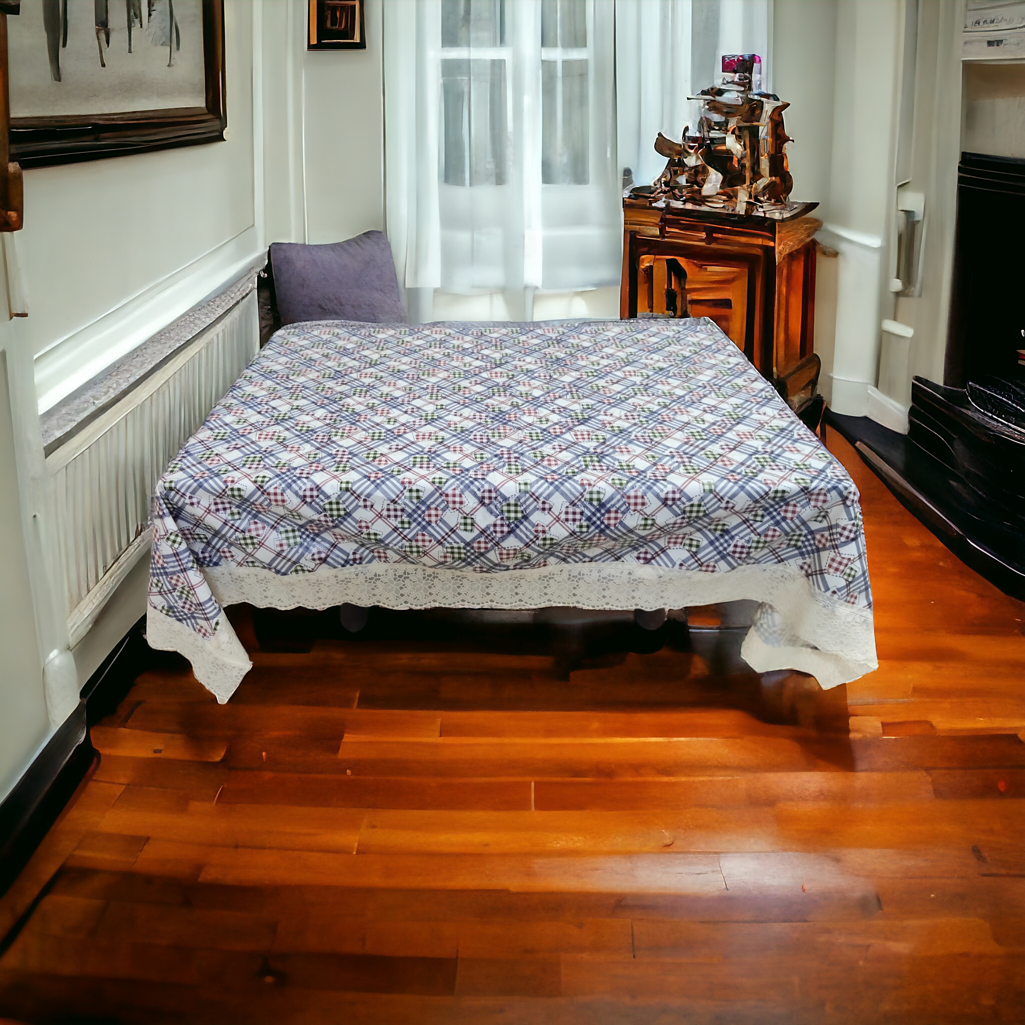 Embroidered Blue Dye 3D Table Covers – Small & Large (40x60 & 60x90) Inches