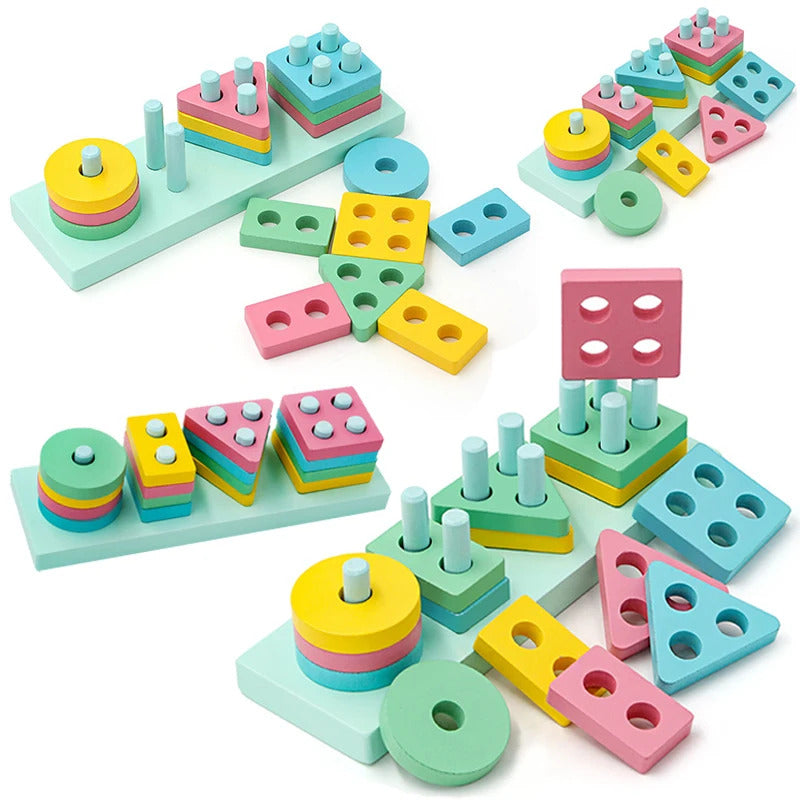 Understanding Shapes Four-Post Game - (Wooden)