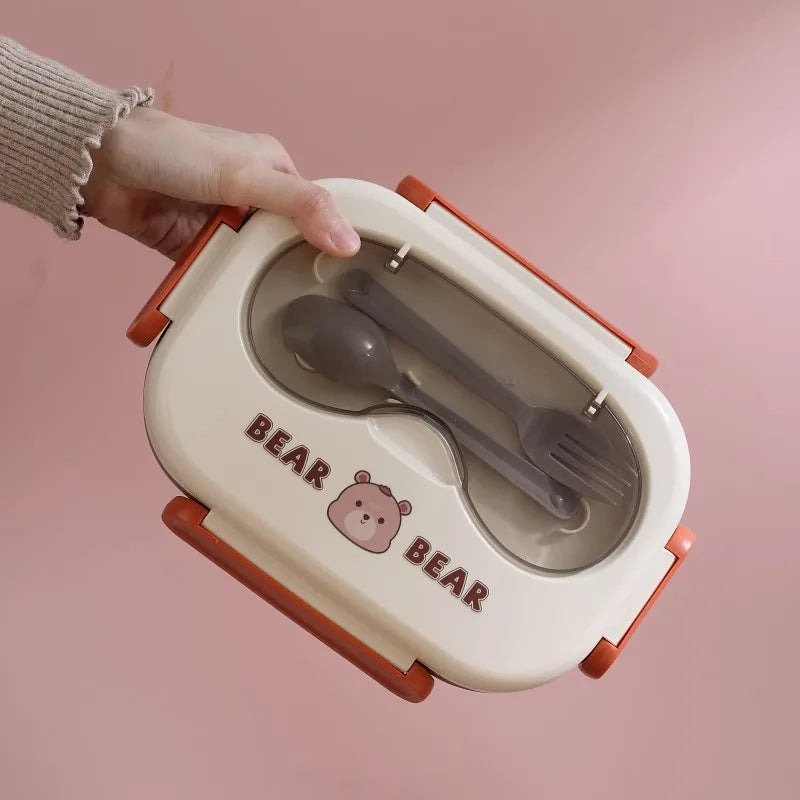 Bear, Unicorn, Duck Leek Proof Stainless Steel Lunch Box