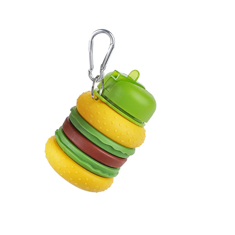 Silicon Burger Collapsible Water Bottle -600ml