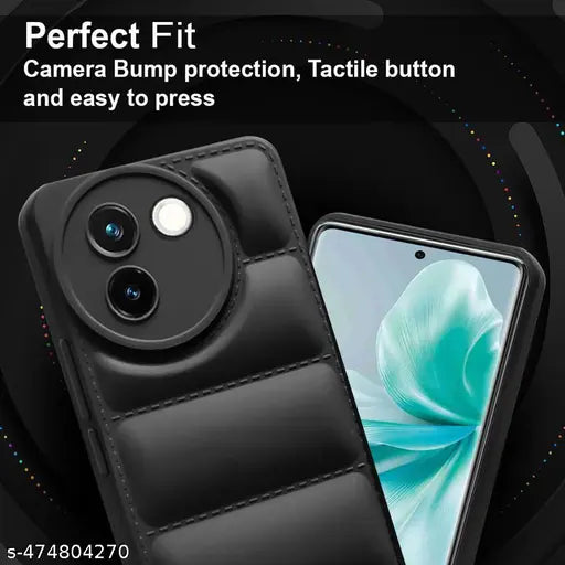 Black Puffon silicone case for Vivo V30E