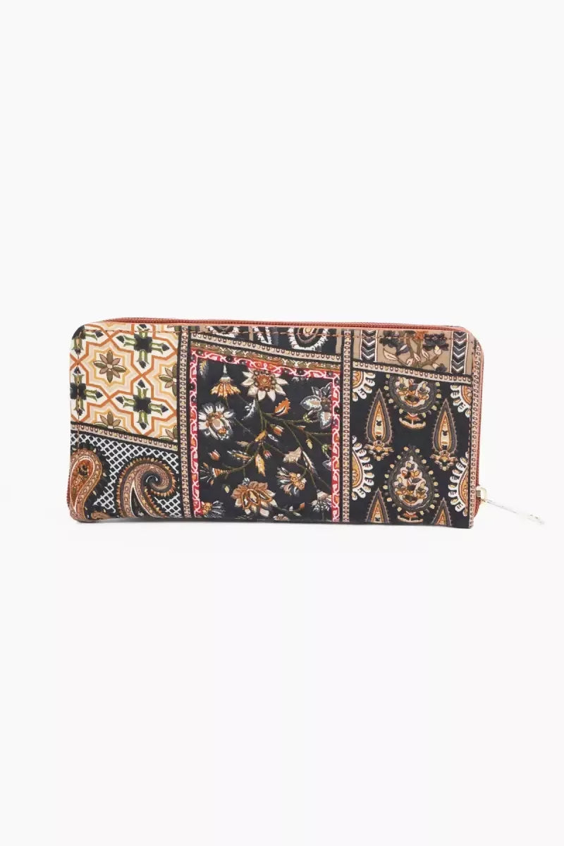 Paisley Print Purse for Women - Black