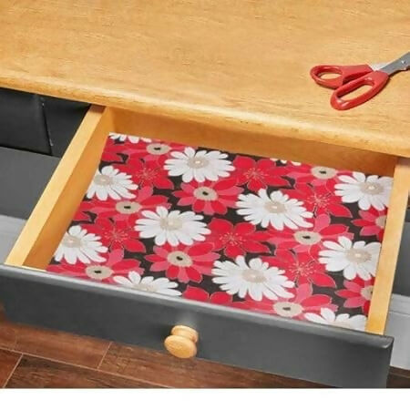 Mopak Decor Shelf Liner used for Wardrobe kitchen cabinet Drawer Slab Roll - (Red)
