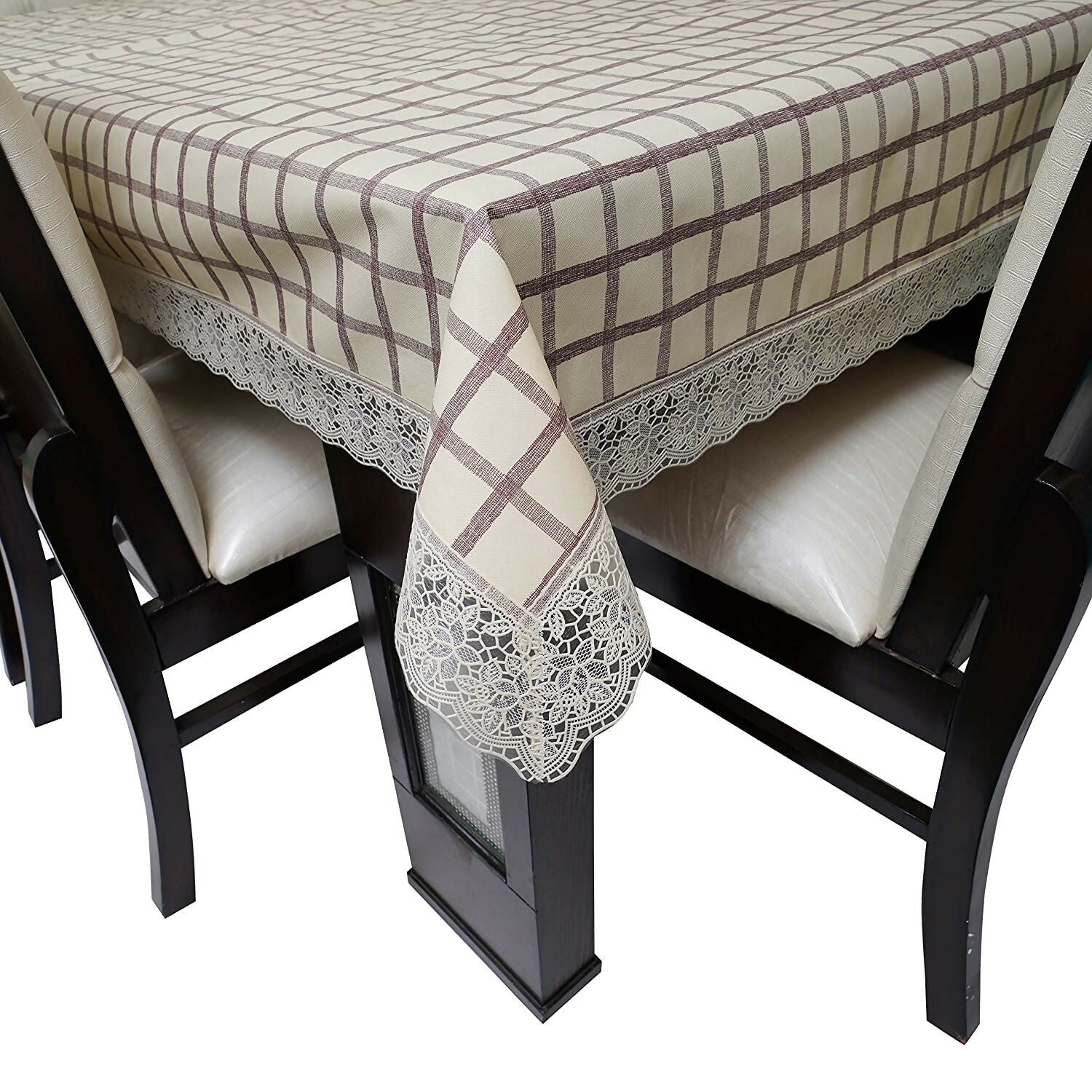 Mopak Decor 3D Printed Table Cover with Lace for 2 to 4 Seater (40x60 inches)