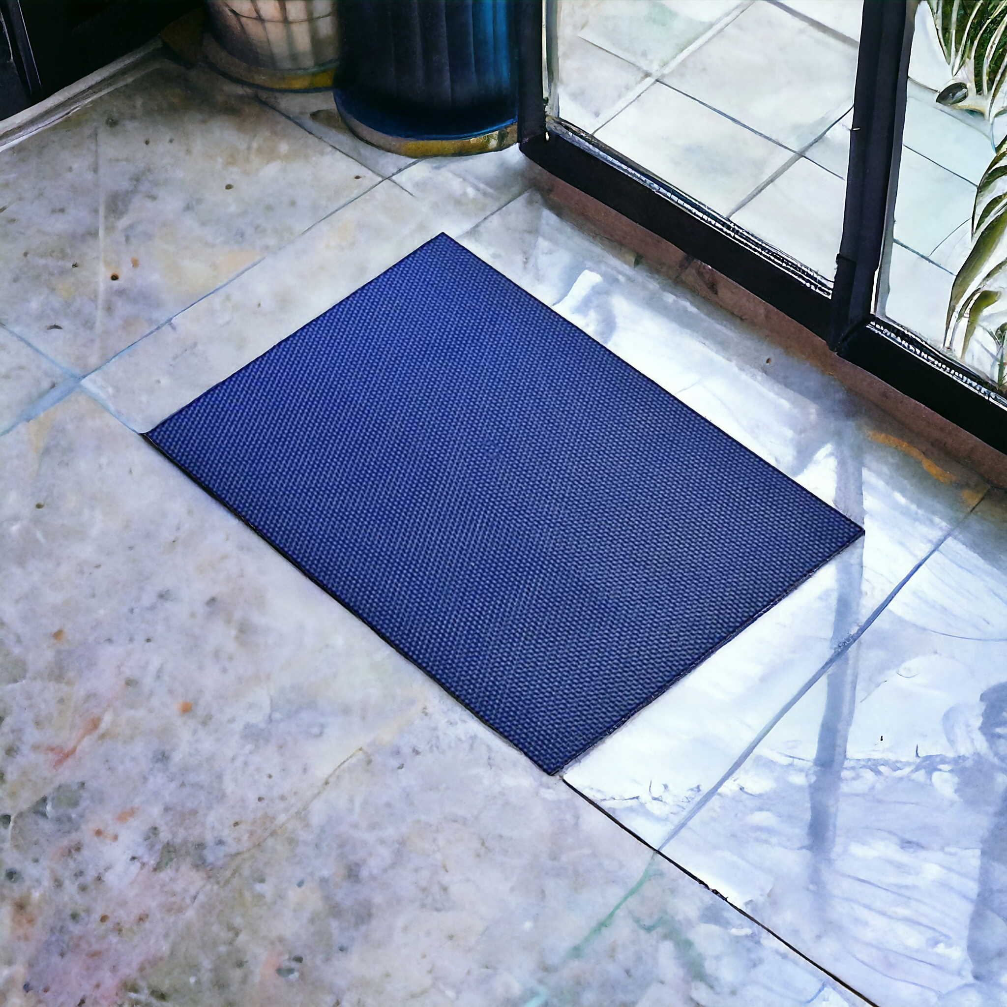 Mopak Snake Mat Blue Anti-Skid Doormat (1.5 x 2 ft)