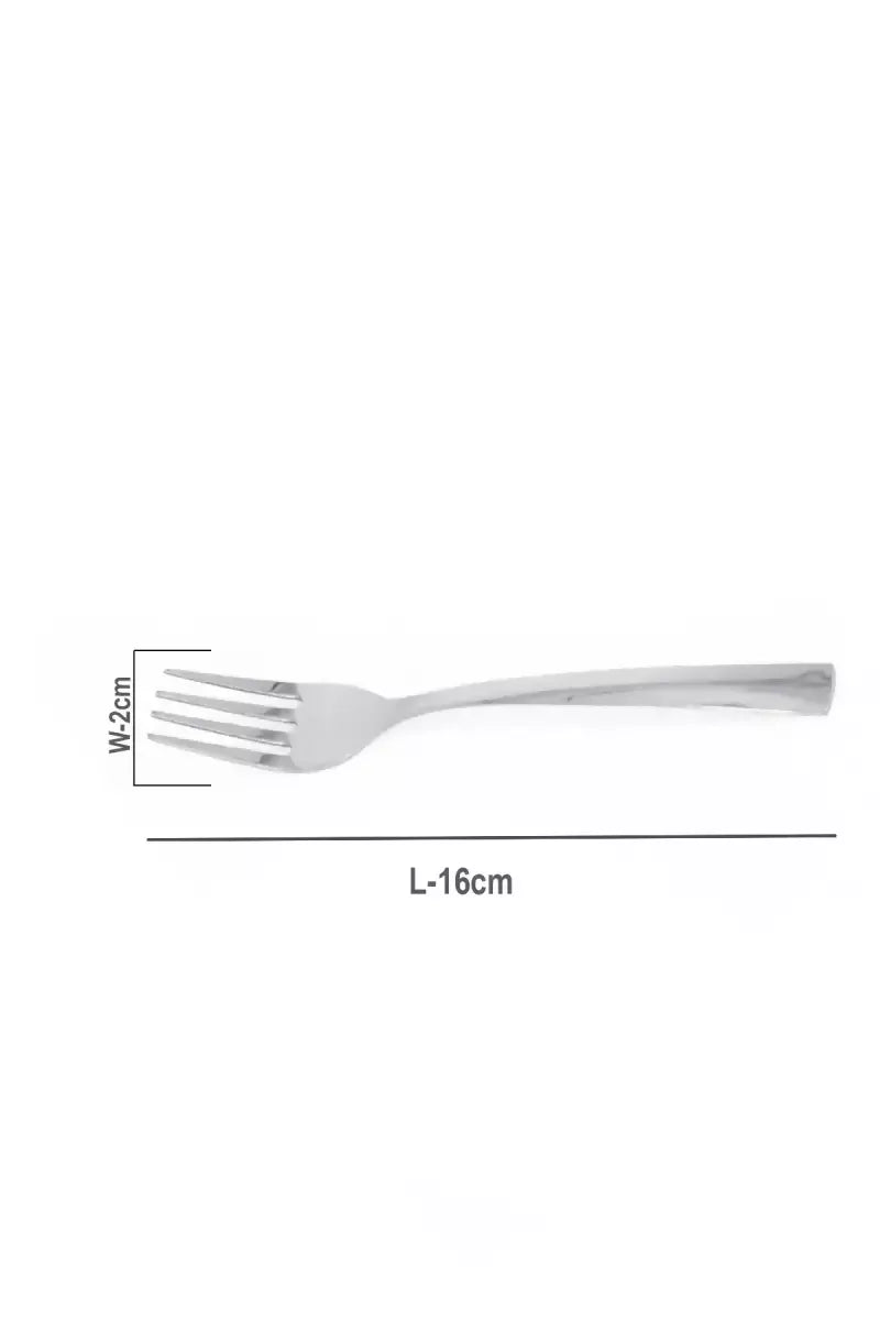 Prabha Stainless Steel Petal Plain Baby Fork Set - 16cm
