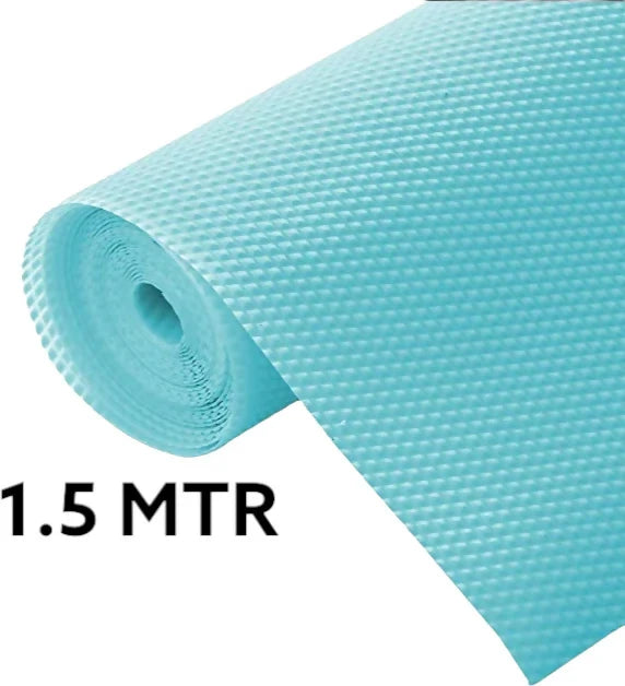 Mopak Decor Plain Sky Blue Eva Printed Solid Fridge Mat & Cover Pack of 1- (1.5Meters)