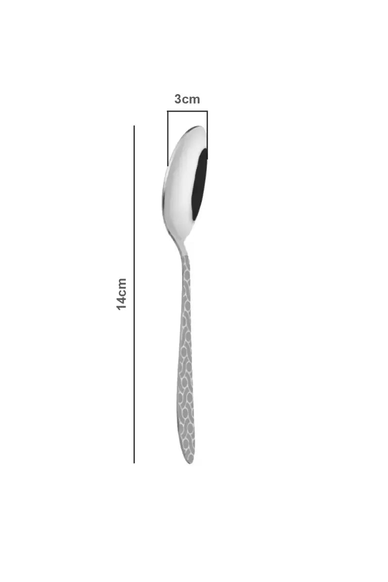 Prabha Stainless Steel Flora Tea Spoon Set - 14cm