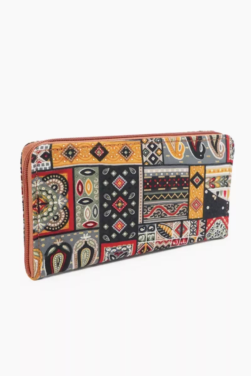 Paisley Print Purse for Women - Grey