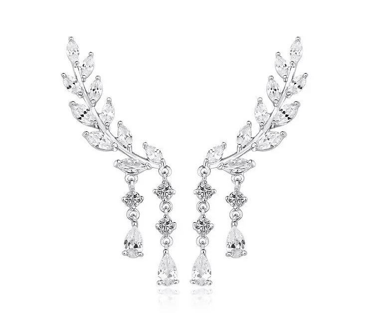 Leaf silver stud earring (2 pairs)