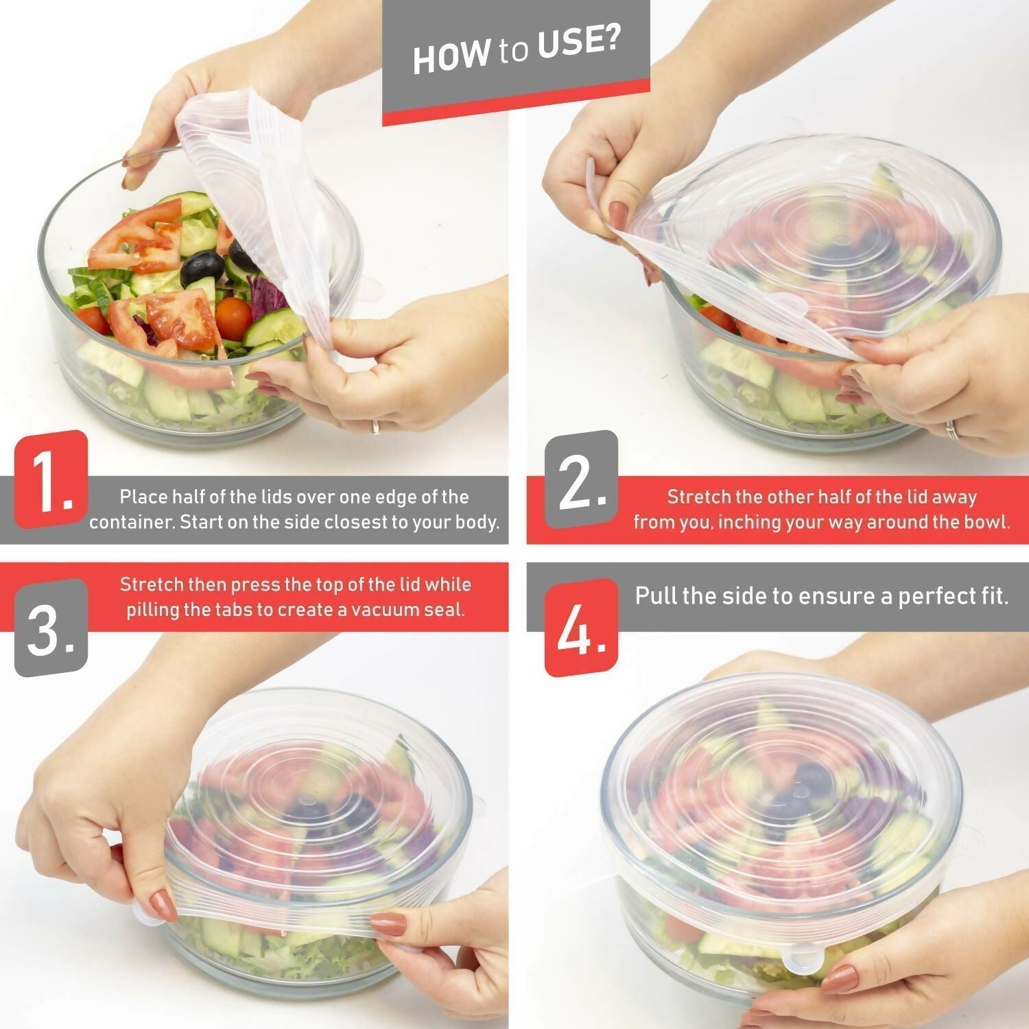 Silicone Stretch Lids – Reusable, Microwave-Safe, Blue Covers for Bowls, Plates, Jars, and Mugs (6 Pieces)